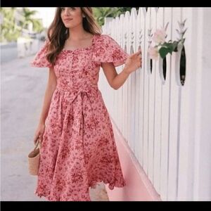 Gal Meets Glam Marianna dress women's size 8‎ rose floral smocking cottagecore